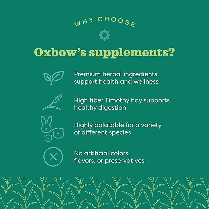Oxbow Natural Science Joint Support,Anti Inflammatory Supplement for Rabbit & Guinea Pig,Oxbow Timothy Hay,Made with Glucosamine,Turmeric,& Yucca,Made in USA,4.2 oz Bag,(Pack of 2)