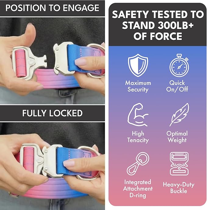 Spark Paws Tactical Dog Collar with Handle - Premium Quality Collar, Robust and Durable Design for Large, Strong Breeds - Pitbulls, Labradors, GSD - Snow Cone - L
