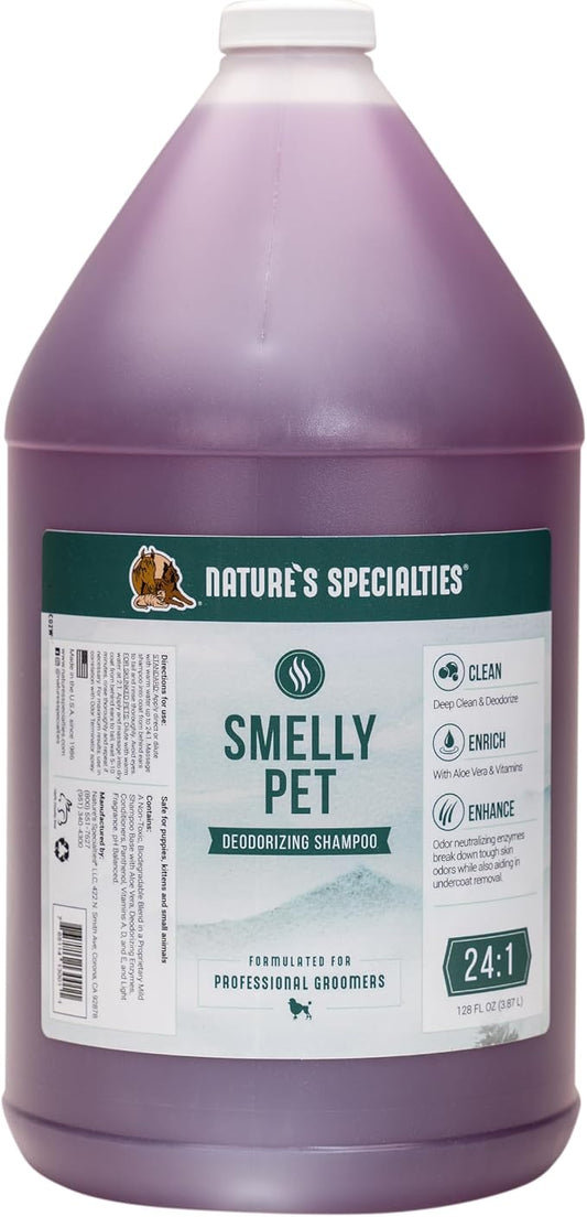 Nature's Specialties Smelly Pet Dog Shampoo for Pets, Natural Choice for Professional Groomers, Lasting Clean Smell, Made in USA, 1 gal