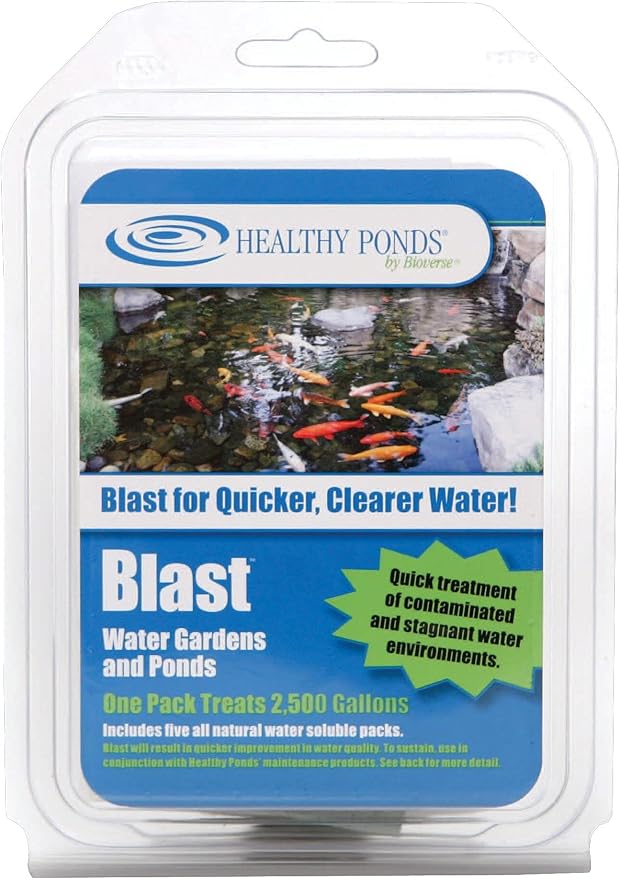 Healthy Ponds Blast Pond Water Cleaner, 5 Water Soluble Packets; Each Packet Treats Up To 2,500 Gallons