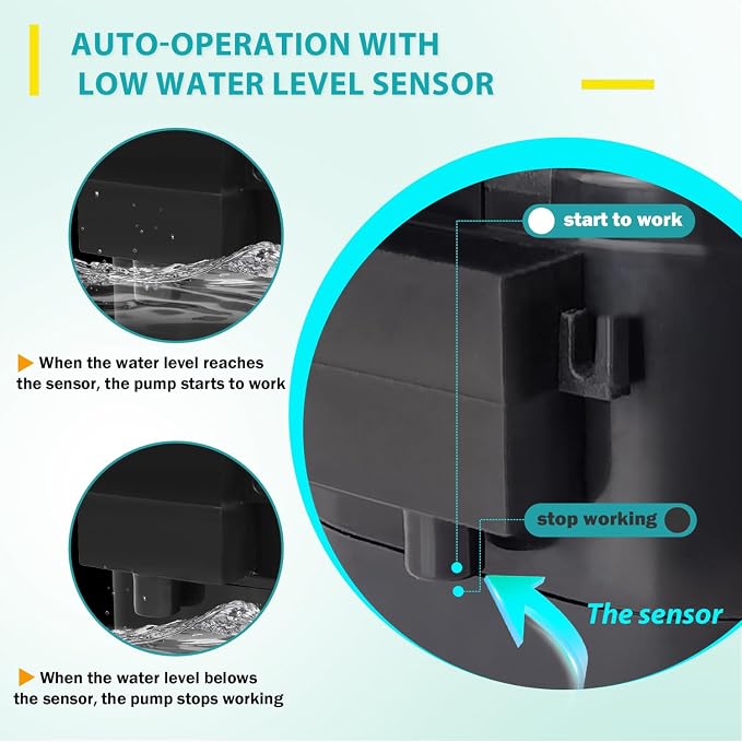 Small Pump With Level Sensor,5 FT Drain Lift,Large Volume,110V Automatic Submersible Water Pump Mini HAVC Condensate Pump For Dehumidifier,Air Conditioner, Ice Maker, Furnace,Air Cooler,PM02