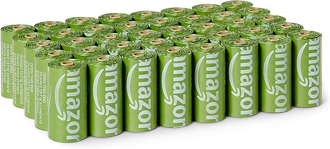 Amazon Basics Dog Waste Bags, 70% Recycled Material, Leak-Proof with Generous Length, 600 Pack