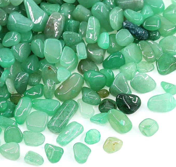 WAYBER Natural Crushed Green Aventurine Quartz Decorative Stones, 2 Pounds | Toxin-free, Colorfast, Great for Reiki Healing, DIY Crafts, Vase Filler, Aquarium Landscaping & Planter Décor