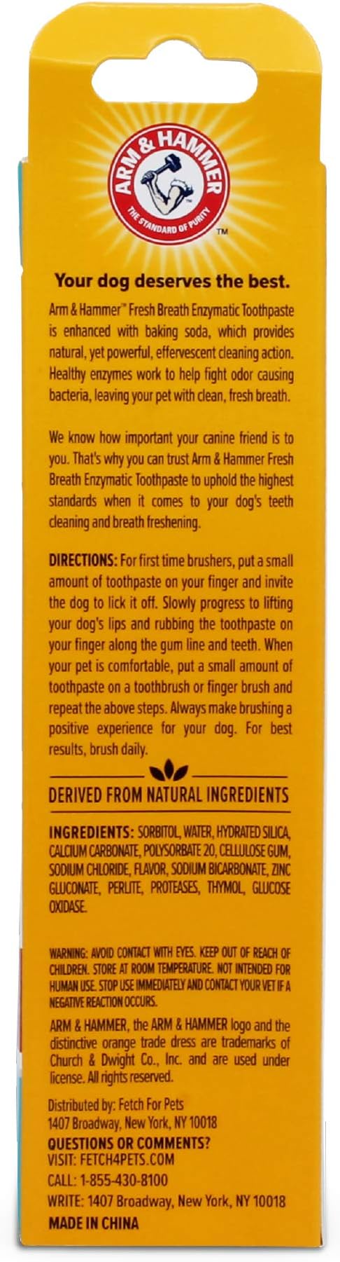 Arm & Hammer for Pets Fresh Breath Enzymatic Dog Toothpaste, Chicken Flavor, Safe for Puppies and Adult Dogs, Daily Baking Soda Dental Gel to Eliminate Bad Breath, 2.5 Oz - 3 Pack