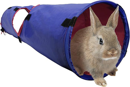 Living World Pet Tunnel, Small Animal Tunnel for Rabbits and Guinea Pigs, Blue/Red, 61397