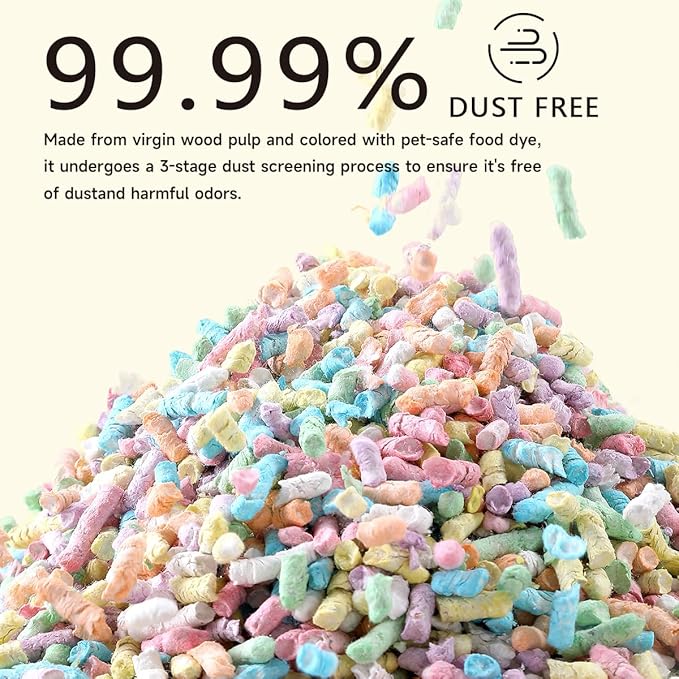 Rabbit Bedding Guinea Pig Bedding : Odor Control & Moisture Absorbent Natural Paper Pellet Bedding - for Small Animal Guinea Pigs, Rabbits,Hamsters (White, 2.2 lb)