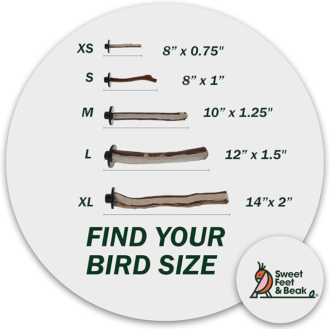 Sweet Feet and Beak Superoost Manzanita Pumice Pedicure Perch- Easy to Install Bird Cage Accessories for Healthy Feet, Nails and Beak - Natural Bird Perches Imitates Birds' Life in The Wild - M 10"