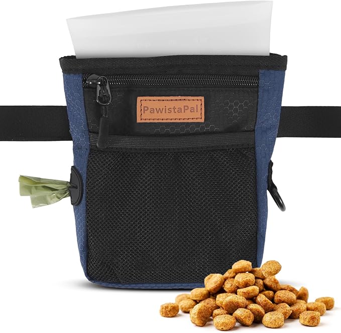 Dog Treat Pouch for Pet Training, One-Hand Magnetic Closure, Hands-Free Treat Bag with Silicone Liner, No Mess No Smell