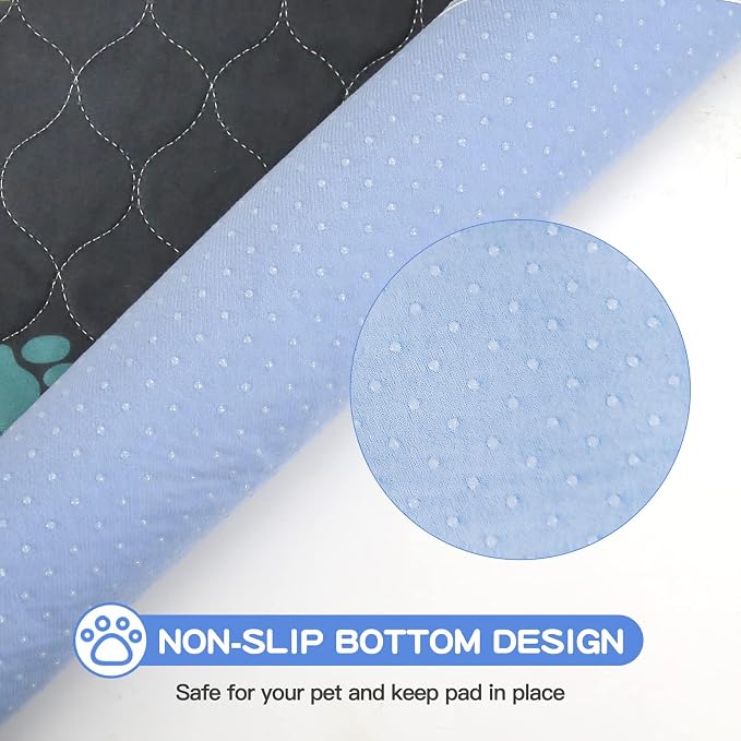 Washable Pee Pads for Dogs, 2 Pack Large 48"x48" Ultra-Absorbent and Leak-Proof Non-Slip Potty Training Pads, Fast Absorbent Pet Whelping Pads, Puppy Playpen Mat for Incontinence, Housebreak, Crate