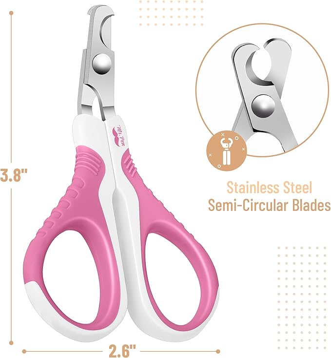 Mr. Pen Cat Nail Trimmer - Pink, Cat & Dog Nail Clippers, Kitten & Small Dog Claw Trimmer