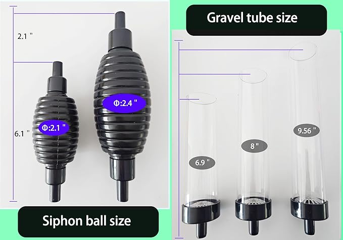 5ft Aquarium Siphon Vacuum Cleaner-Hand Siphon Pump Water Changer for Fish Tank Cleaning Gravel & Sand