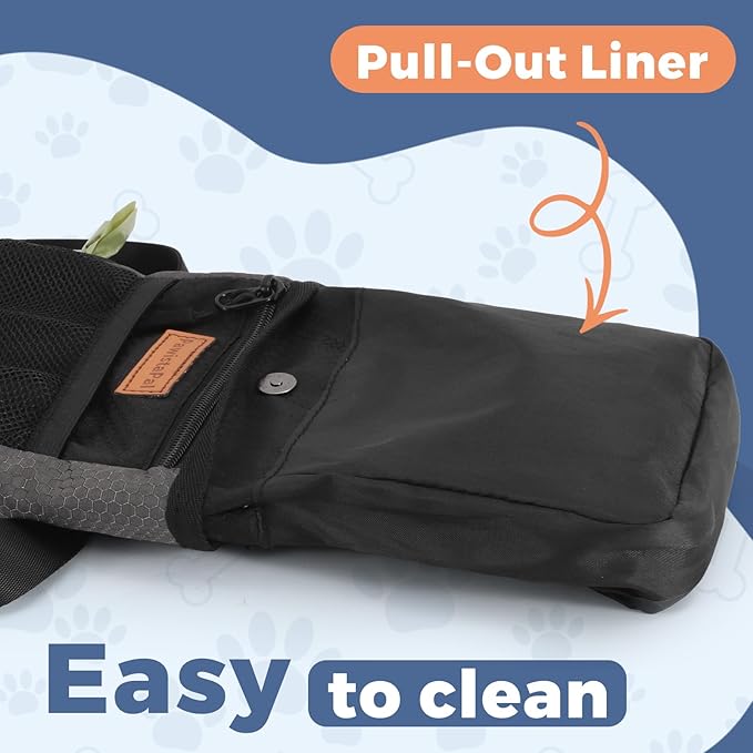 Dog Treat Pouch for Pet Training, One-Hand Magnetic Closure, Hands-Free Treat Bag with Silicone Liner, No Mess No Smell