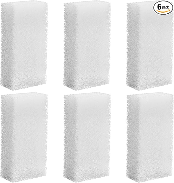 Threlaco 6 Pcs Foam Filter Insert Compatible with Aquaclear Aquarium Filter Replacement Media for Filtering and Keeping Aquariums Clear (Compatible with Aquaclear 50)