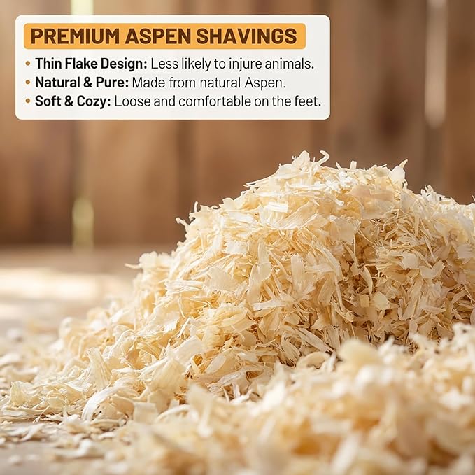 31OZ Sukh Chicken coop Bedding - Aspen shavings Animal Bedding as Chicken Supplies for Chicken House Bedding winterizing Nesting for Small pet Guinea Pig Rabbit Chinchilla Bird Gerbil Odor Control