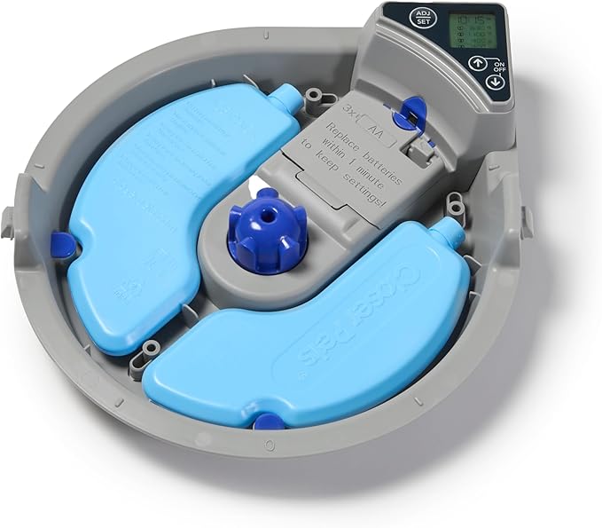 Cat Mate C500 Automatic 5 Bowl Digital Timer-Controlled Pet Feeder - for Cats and Small Dogs, Wet or Dry Food, Includes Twin Ice Packs, 5 Meals Up to 0.73 lb Each, White