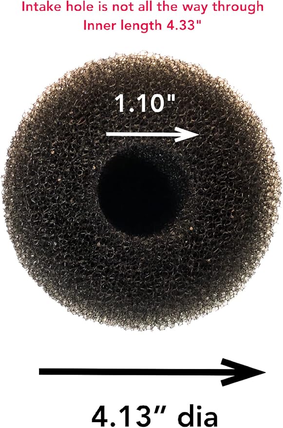 2 Pack X-Large Overflow Filter Box Intake Round Pre-Filter Foam Sponge 5.91" x 4.13" for Aquariums and Ponds (Coarse 25PPI)