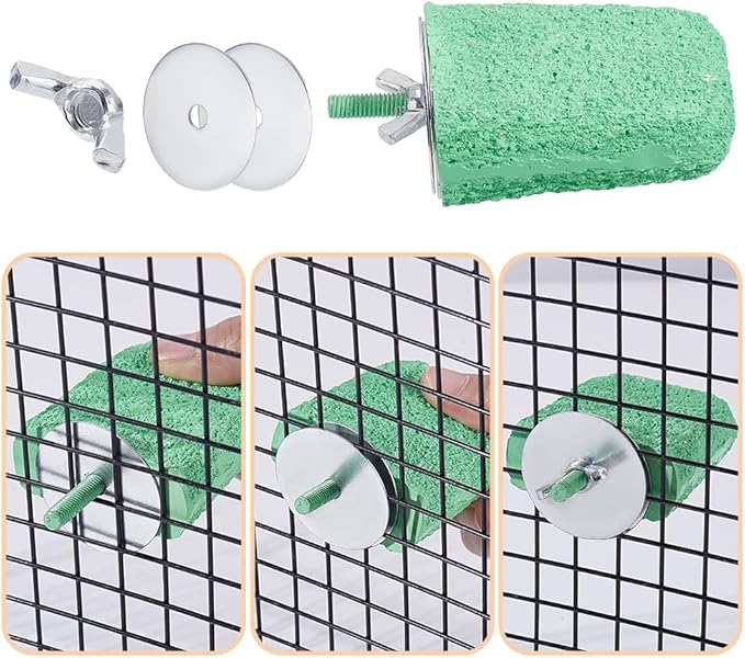 5PCS Bird Beak Stone Cage Accessories for Parakeets Bird Parrot Cage Perch, Stand Platform Foot Claws Trimmer Chewing Toys for Budgies Parakeets Cockatiels Conures