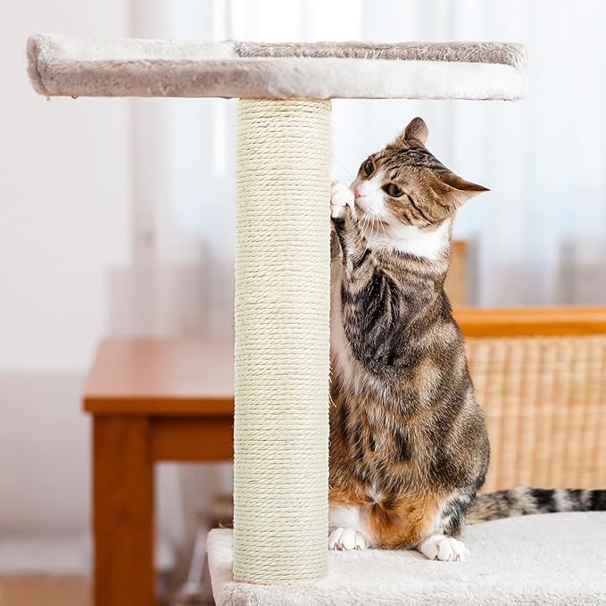 4 PCS M8 Cat Scratching Post Replacement, 15.7 x 3.1 Inch Sisal Pole Cat Tree Replacement Post with Screws, Refill Scratcher Posts for Indoor Kitten Tree Tower Spare Cat Furniture Protector
