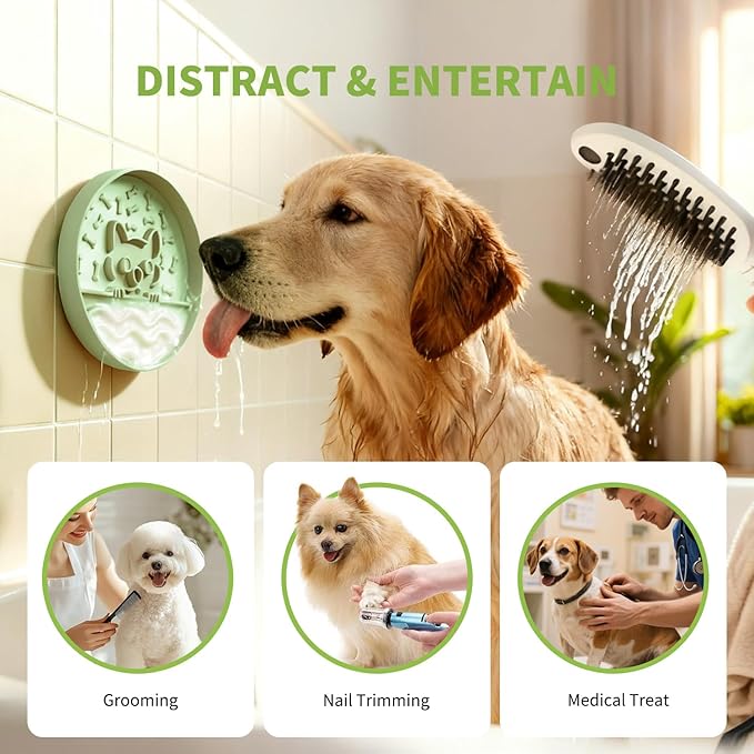 Slow Feeder Dog Bowl for Small Medium Dogs & Cats, 7.5 Inch Non Slip Slow Bowl with 37 Suction Cups, Anti-Choking Food Grade Silicone Slow Eating Bowl