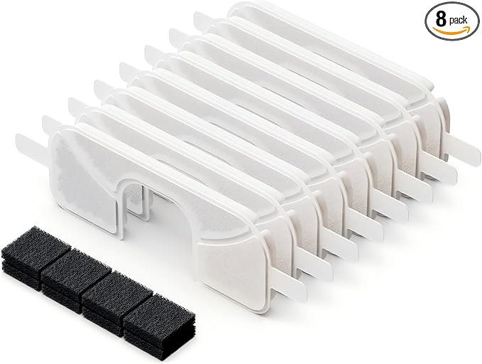 8 Packs Replacement Filters and 8 Packs Sponges for Qinliy 123oz/3.5L Wireless Cat Water Fountain Q108