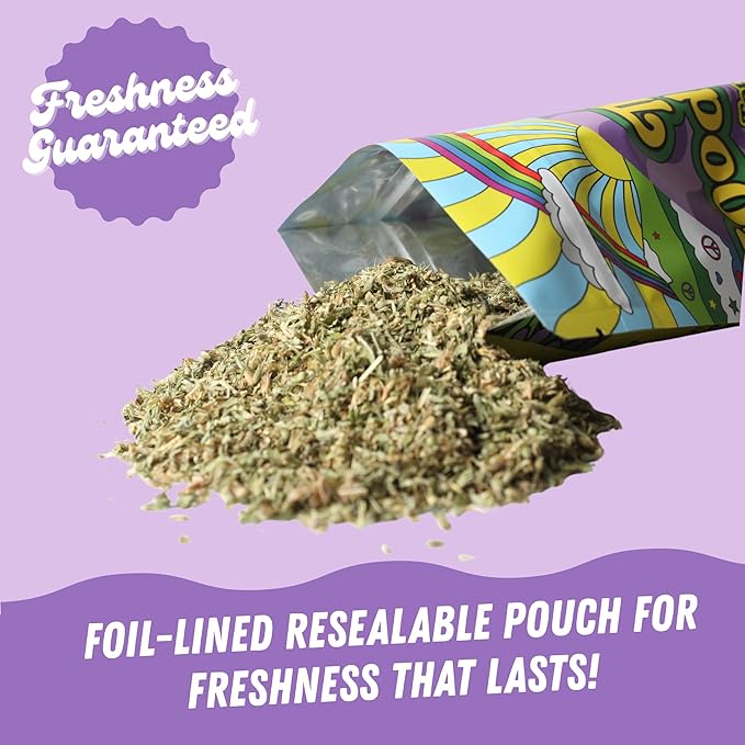 The Good Stuff Premium Loose-Cut Catnip – North American Grown, Potent & Fresh – All-Natural Cat Treat for Play, Zoomies & Purrrrrs - Stay-Fresh Resealable Pouch (1 1/2 Cups - 1.5 oz)