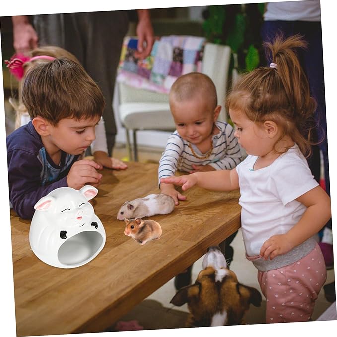 Small Pet Ceramic Hamster Hideout House Wear-Resistant Guinea Pig Resting Bed Safe Cool Animal Nest for Hamsters Chinchillas and Small Pets Comfortable Soothing Hideaway