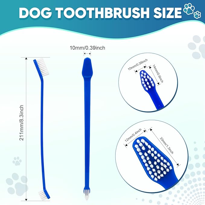 Navona 30 PCS Dog Toothbrushes, Double Headed Anti Slip Dog Tooth Brushing Kits, Cat Toothbrush, Pet Toothbrush for Dogs, Easy to Clean and Care for Teeth, Suitable for Small to Large Dogs and Cats