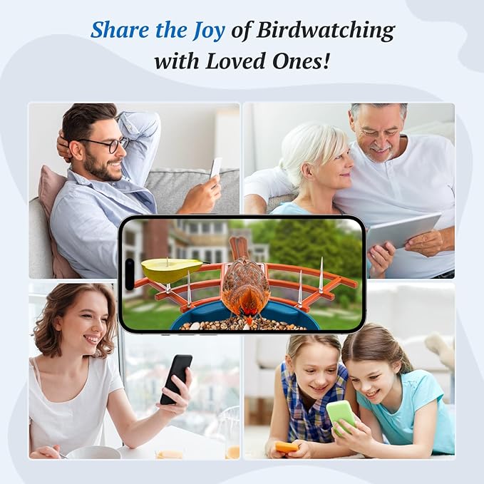 Smart Bird Feeder with Camera, 2K HD AI Identify Birds Species, Bird Watching Camera with Solar Panel, Gift for Mom Dad Birdlovers