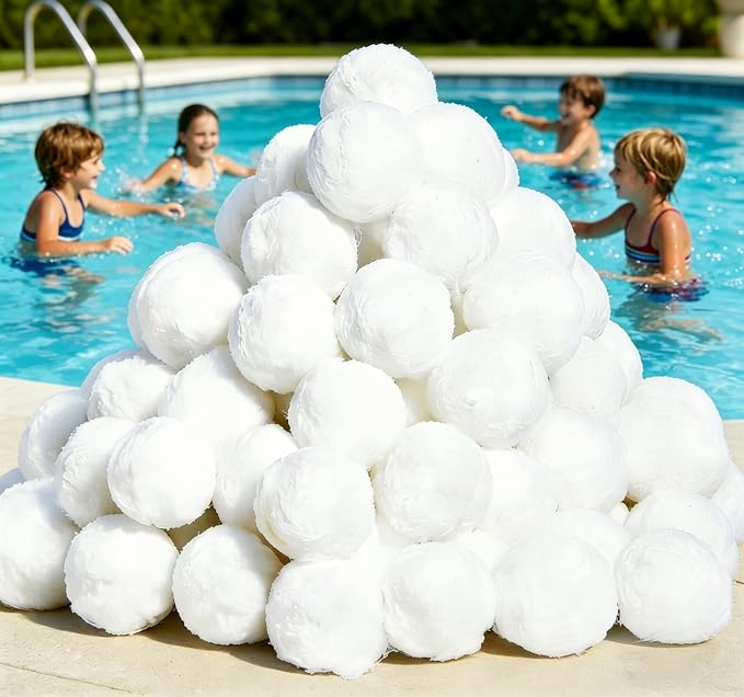 Pool Filter Balls for Sand Filters, 3.1 lbs Reusable Pool Sand Filter Balls (Replaces 100 lbs of Sand), New Upgrade Efficient Swimming Pool Filter Sand Substitute, Reusable White Filter Media Balls