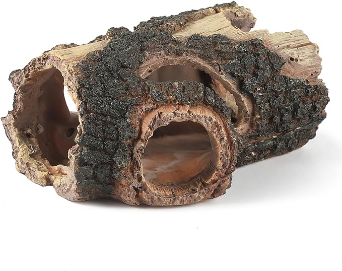 IBWell Aquarium Wood Fish Tank Decorations，Resin Fake Logs Terrarium DÉCor, Reptile Hide Aquarium Hideout for Fish Cave, Small Turtles, to 20 Gallon Tank