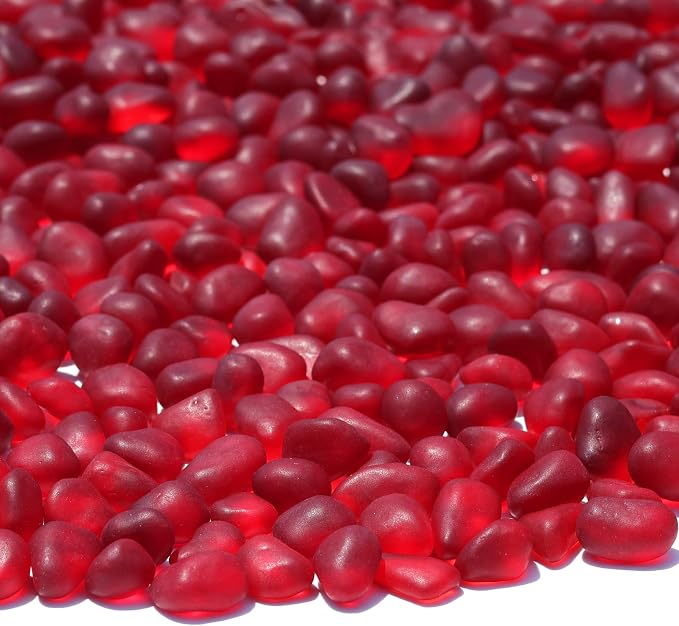 QYGL Sea Glass Stones - 2.9LB/46.4oz Red Frosted Glass Pebbles | Glass Gemstones Perfect for Aquarium Rocks, Fish Tank Gravel, Vase Fillers, Seaglass DIY Crafts, and Home Decor