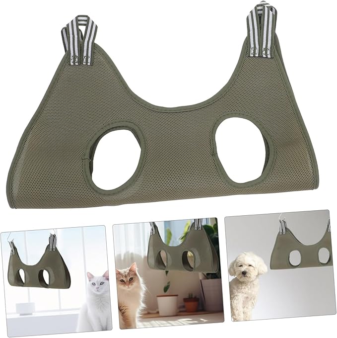 Toddmomy Cat and Dog Grooming Hammock Pet Grooming Leash for Nail Clipping Space-Saving Wall Door Mount Suitable for Elegant Home Decor Addition