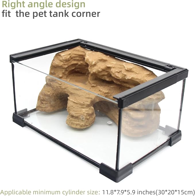 Reptile Hide Shale Scape Step Ledge Backdrop, Reptile Corner Rock Basking Platform Cave Hideout Tank Accessories Decorations, Great for Reptiles, Amphibians, Leopard Gecko, Snake, Frogs, Turtle
