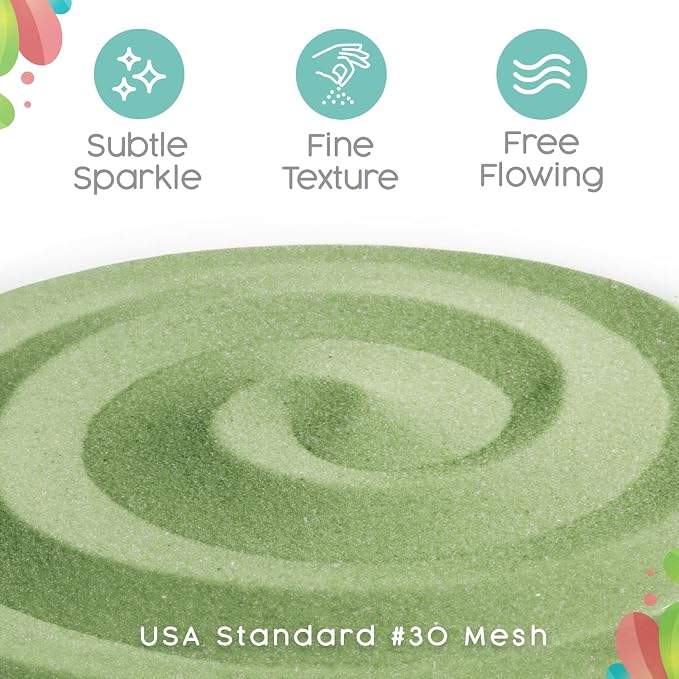 Meadow Green Unity Sand, 1 LB (16 oz), Soft Green Colored for Weddings, Vase Filler, Home Decor, Crafts, Terrariums, and More
