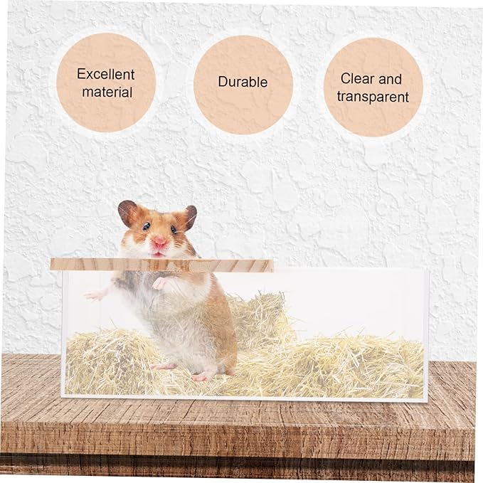 DECHOUS Hamster Cage Accessory Dust Bath Chinchilla Acrylic Bathing Tray Pet Toilet