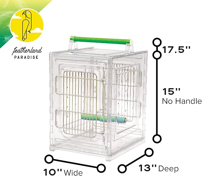 CaitecPerch & Go Polycarbonate Bird Carrier, Clear View Travel Cage
