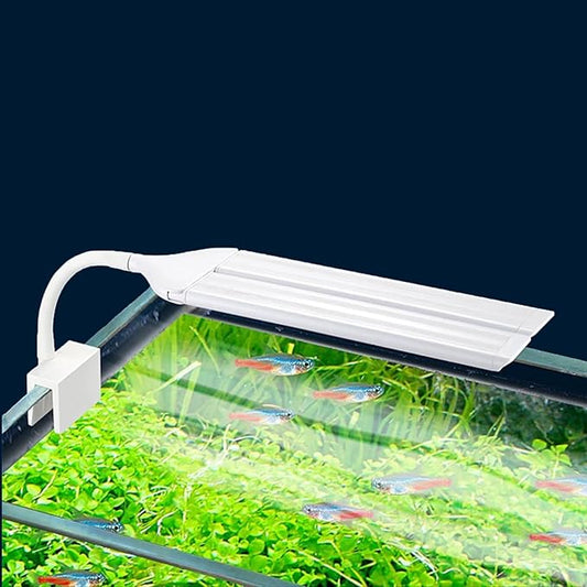 Led Aquarium Light Clip on Fish Tank Light Full Spectrum Plants Lights with Timer Auto On Off, 3 Colors Mode, 360° Adjustable 2 Light Bar, Aquarium Lamp Suitable for 16-32 Inch Fish Tank
