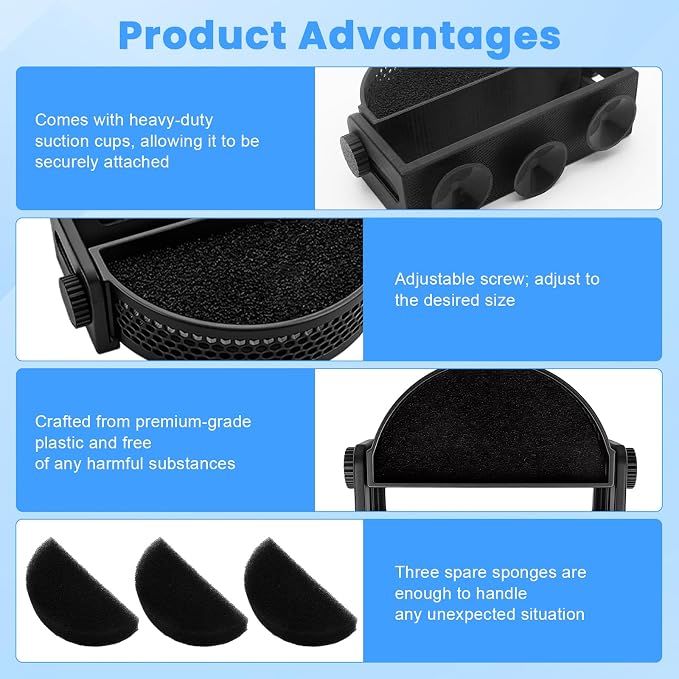 Aquarium Filter Baffle, Slow Flow Design, Fish Tank Flow Controller with 3 Suction Cups and 3 Sponge for Betta Fish Shrimp Tanks