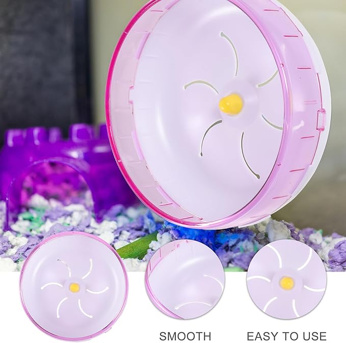 SHINEOFI Silent Hamster Wheel Plastic Exercise Toys for Small Animals Hamsters Gerbils Hedgehogs Household Pet Running Wheel 6.88In Pink 翻译：SHIN