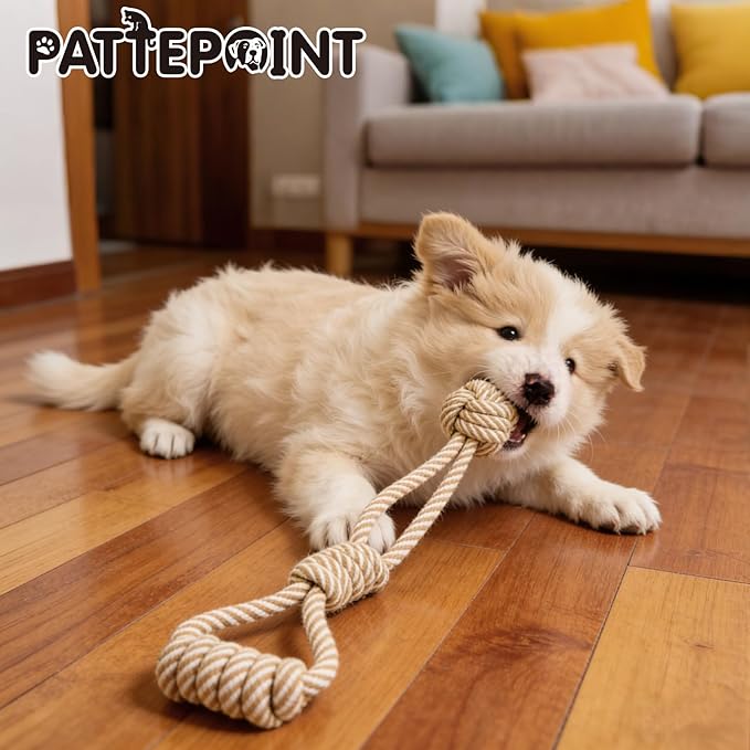Dog Rope Toy for Small Dog 3pcs, Natural Chew Toys for Puppy, Medium & Small Dogs, Tug of War Rope for Puppies Clean & Relieve Teething