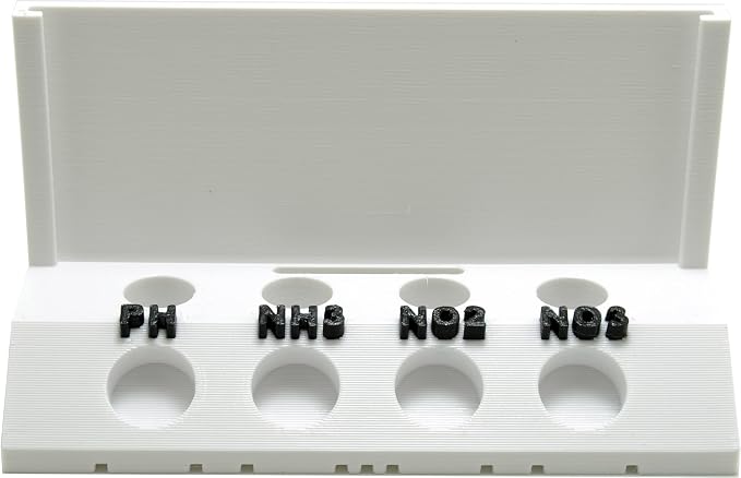 Aquameta Aquarium Test Tube Holder with Rack - For API Freshwater Master Test Kit - 4 Slots Test Tube Rack – White