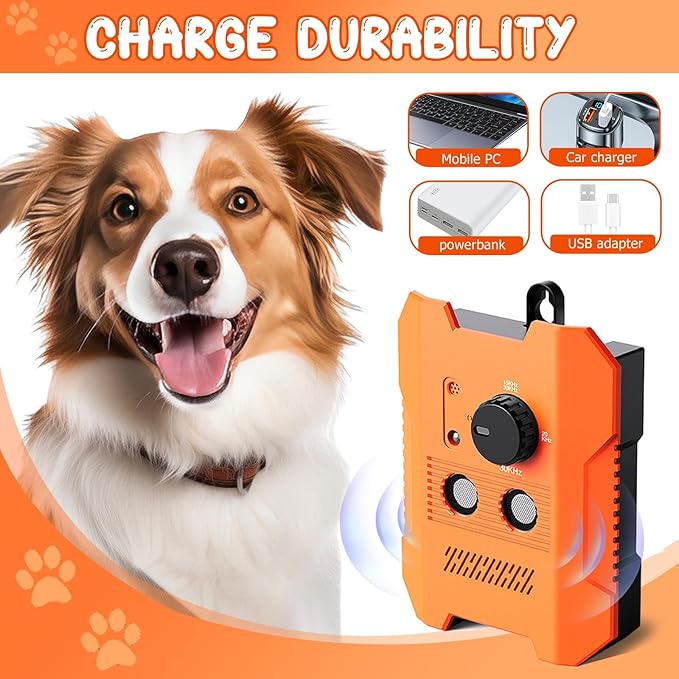 Dog Bark Deterrent Devices: Ultrasonic Anti Barking Device for Dogs | 3 Training Modes 50 FT Range Dog Barking Deterrent Silencer | Dog Barking Stopper Bark Box for Indoor Outdoor