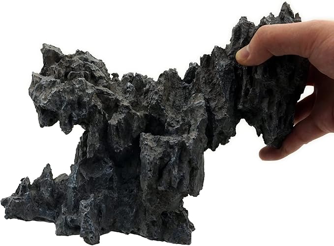 Allcolor Aquarium Rock Decor, 5-Piece Twilight Set for 20-30 Gallon Tanks | Five movable cliff modules create an expansive rimless-style landscape with open swimming space.