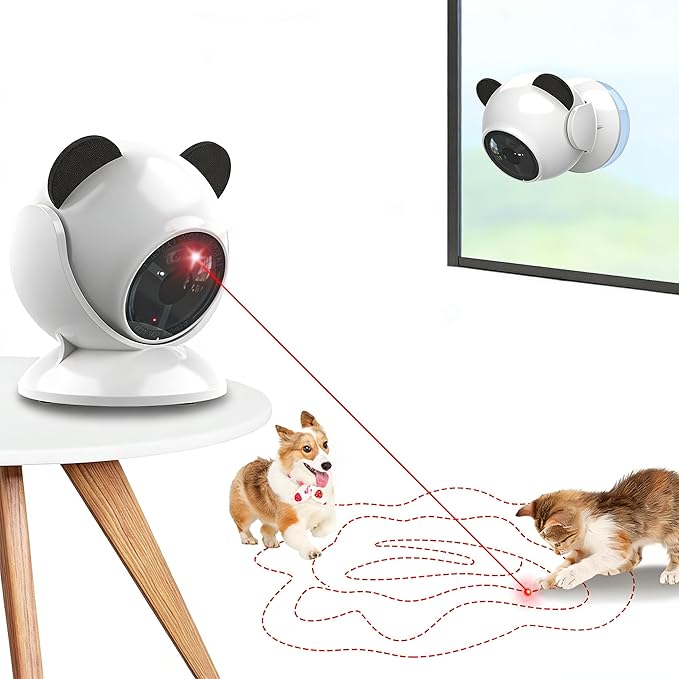 Wortade Automatic Cat Laser Toys for Indoor Cats, Laser Cat Toys for Bored Indoor Adult Cats, Interactive Cat Toy Rechargeable with Suction Cup, Place Anywhere