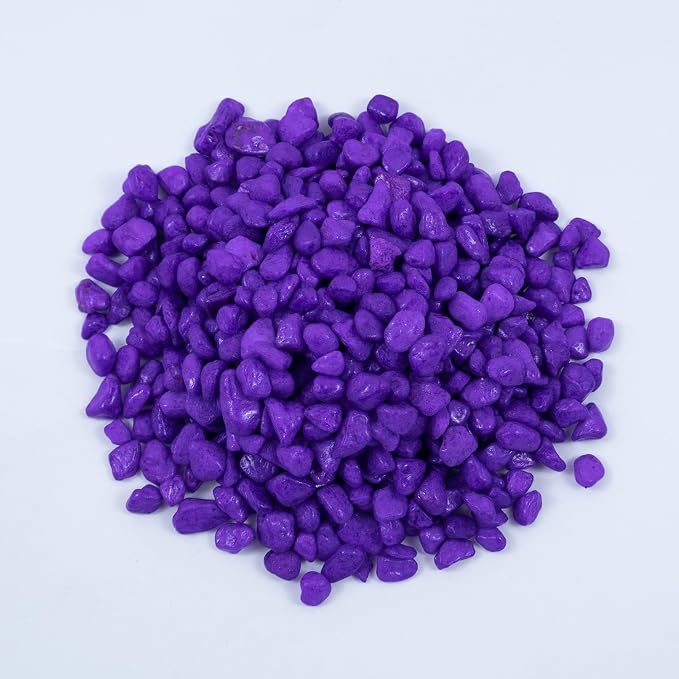 Colored Aquarium Gravel, Colorful Pea Gravel,Garden Rocks,Decorative Stones Rocks for Fish Tank,Aquarium,Fairy Garden Decor,Planters,Vase Fillers,Landscaping,1 Pound (Purple, 4-6mm)