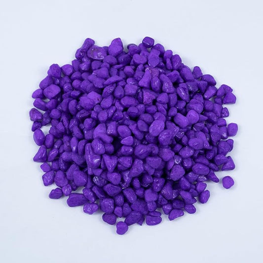 Colored Aquarium Gravel, Colorful Pea Gravel,Garden Rocks,Decorative Stones Rocks for Fish Tank,Aquarium,Fairy Garden Decor,Planters,Vase Fillers,Landscaping,1 Pound (Purple, 4-6mm)