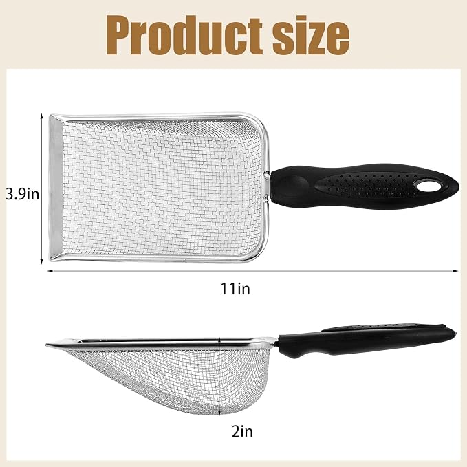 4 Packs Reptile Sand Stainless Steel Fine Mesh Reptile Substrate Metal Sand Shovel Sifter Litter Cleaner Corner Scoop Shovel Cleaner Scooper for Bedding Aquarium Terrarium Accessories