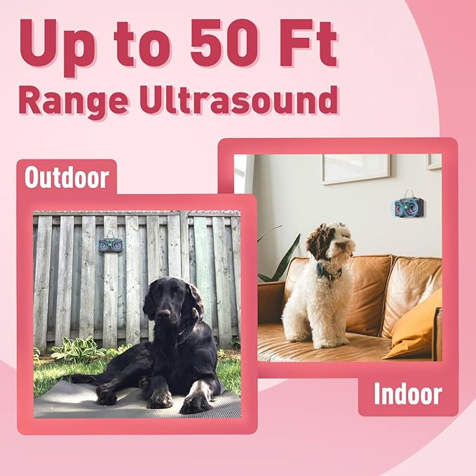 Anti Barking Device for Dogs - Dog Bark Deterrent Devices with 3 Modes Range 50ft, Rechargeable Ultrasonic Dog Barking Silencer for Indoor & Outdoor
