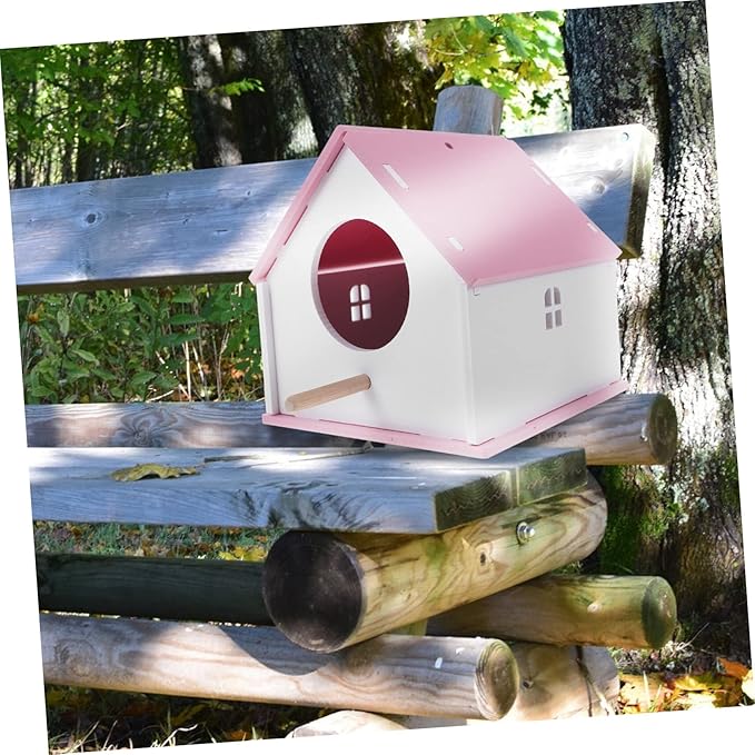 Pet Bird House Parrot Nest Bird Feeding House Outdoor Feeder Cage 6.69 Inch Weather-Resistant Lightweight Backyard Garden Decor