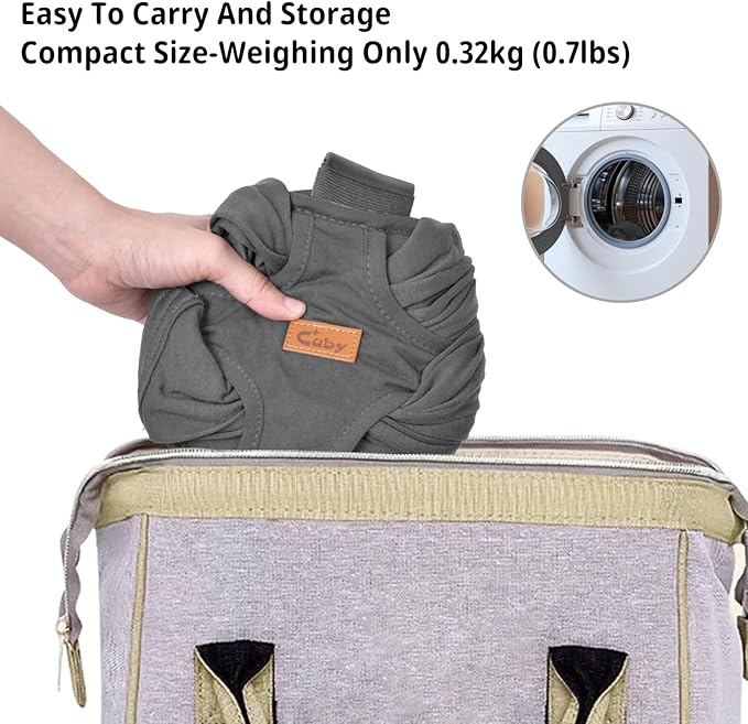 CUBY Swaddle Dog Sling Carrier for Small Dogs, Front Pet Sling Carrier Chest,Hands Free Adjustable Cat Sling Carrier Soft Cotton Reducing Pain Puppy Sling Carrier for Small Pet Up to 10lb (Dark Gray)